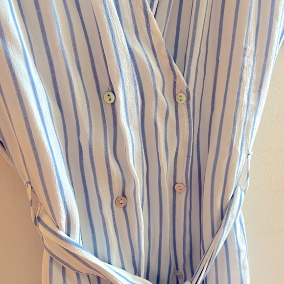 Zara Lightweight Striped Belted Shirt Dress (Midi) - Picture 4 of 4